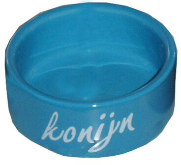 Konijnen Eetbak Steen Blauw 12 cm.